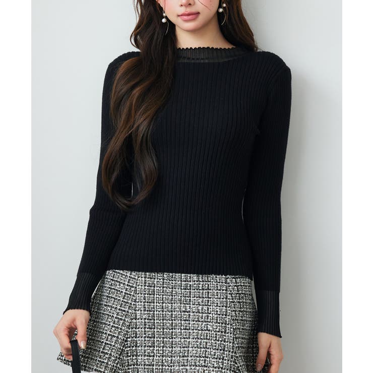 シアドッギング長袖リブニットトップス | SAISON DE PAPILLON  | 詳細画像39 