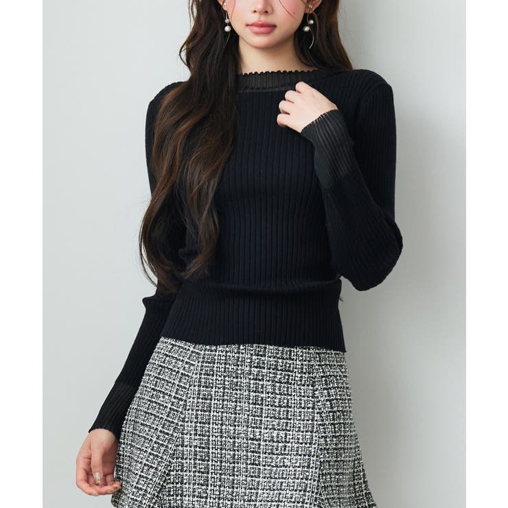 シアドッギング長袖リブニットトップス | SAISON DE PAPILLON  | 詳細画像40 