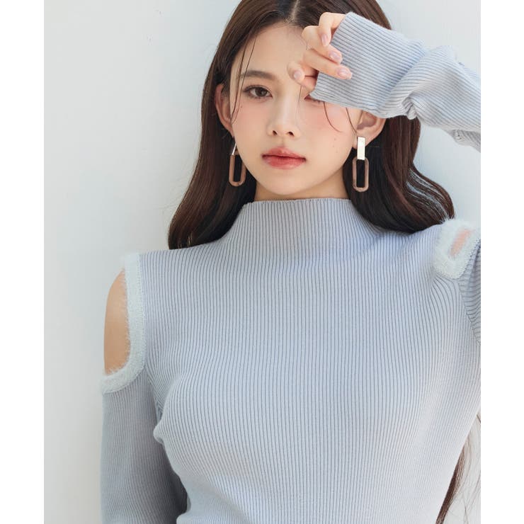 カットアウェイ・ショルダーボトルネックリブニット | SAISON DE PAPILLON  | 詳細画像32 