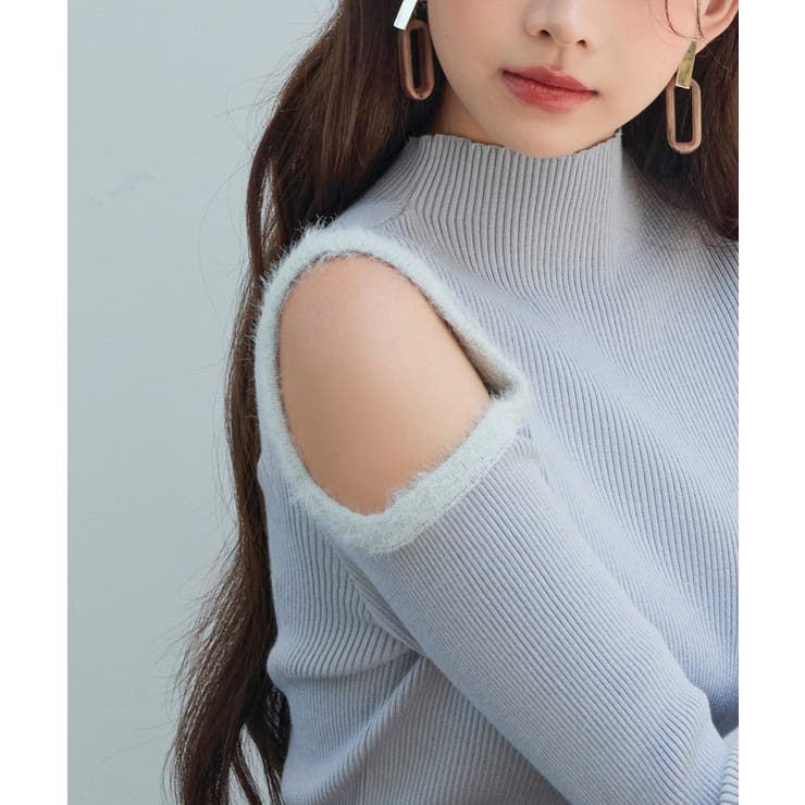 カットアウェイ・ショルダーボトルネックリブニット | SAISON DE PAPILLON  | 詳細画像33 