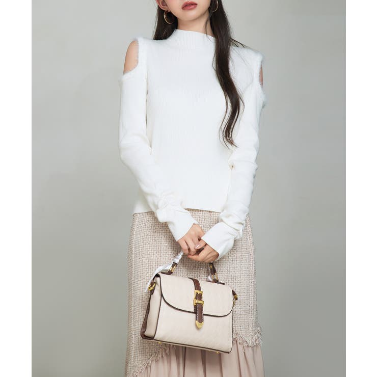 カットアウェイ・ショルダーボトルネックリブニット | SAISON DE PAPILLON  | 詳細画像8 