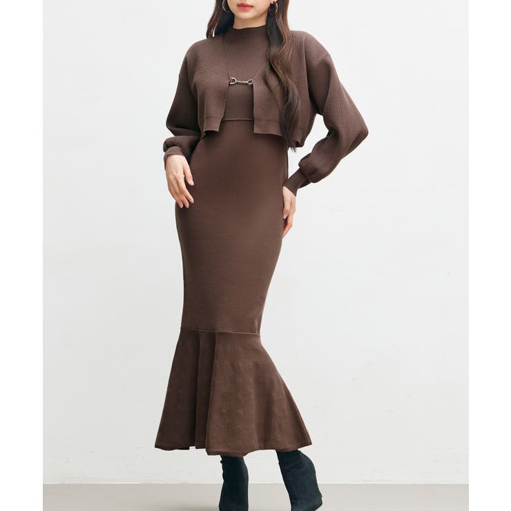 ブラウン | アンサンブル・マーメイドニットワンピース | SAISON DE PAPILLON 