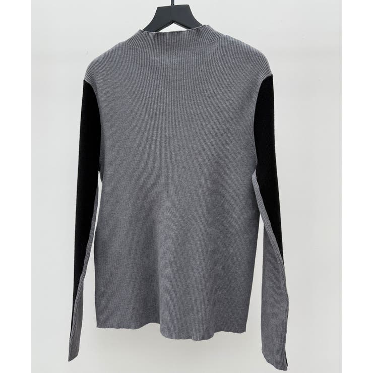 袖配色 ボトル・ネックリブニットプルオーバー | SAISON DE PAPILLON  | 詳細画像46 