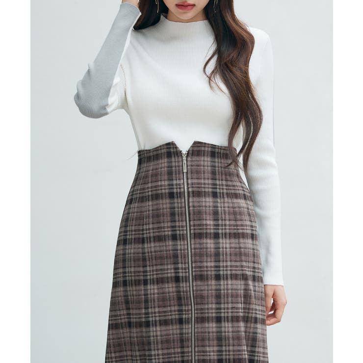 袖配色 ボトル・ネックリブニットプルオーバー | SAISON DE PAPILLON  | 詳細画像40 