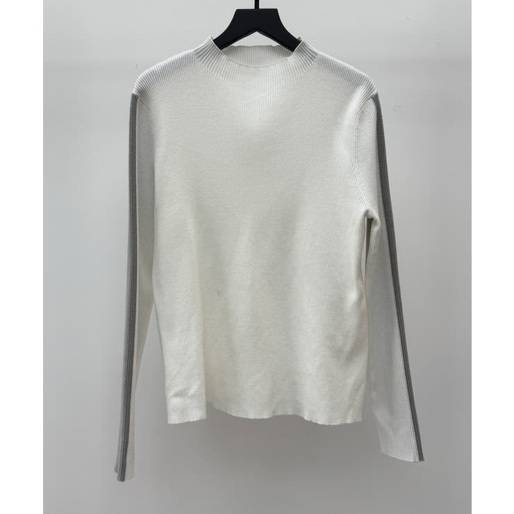 袖配色 ボトル・ネックリブニットプルオーバー | SAISON DE PAPILLON  | 詳細画像43 