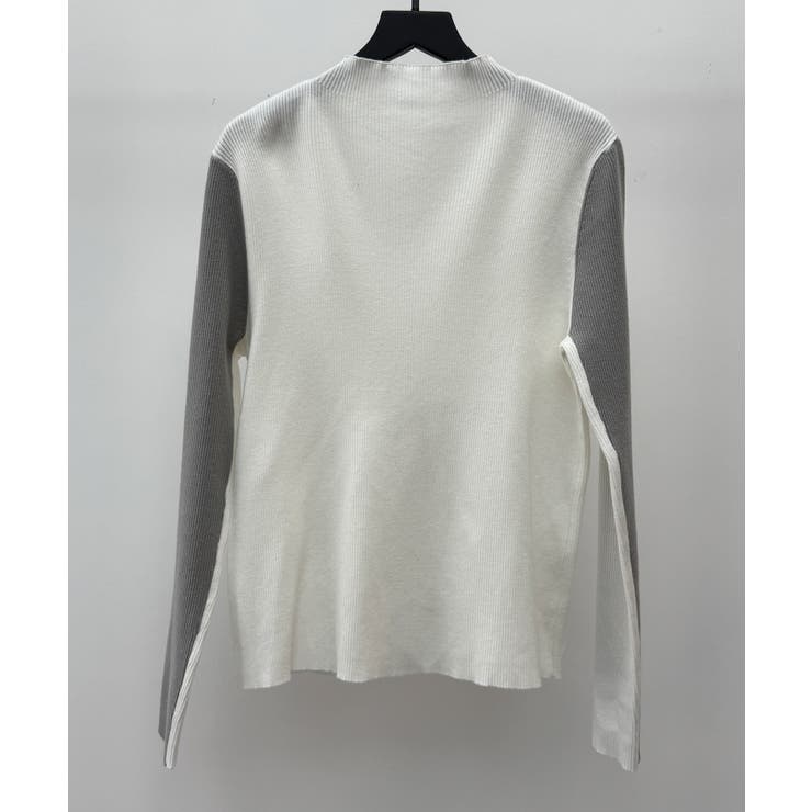 袖配色 ボトル・ネックリブニットプルオーバー | SAISON DE PAPILLON  | 詳細画像44 