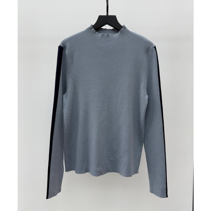 袖配色 ボトル・ネックリブニットプルオーバー | SAISON DE PAPILLON  | 詳細画像13 