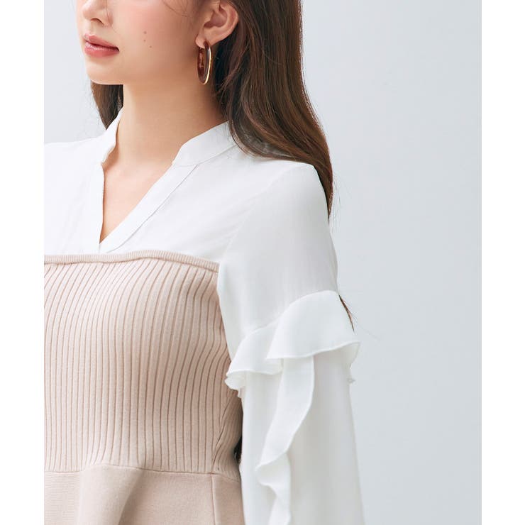 ニットビスチェドッキングペプラムブラウン | SAISON DE PAPILLON  | 詳細画像21 