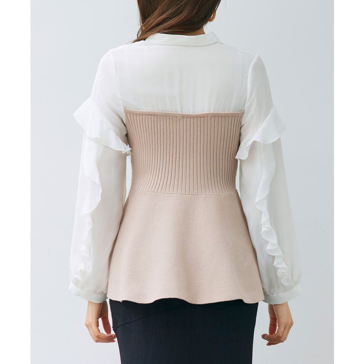 ニットビスチェドッキングペプラムブラウン | SAISON DE PAPILLON  | 詳細画像16 