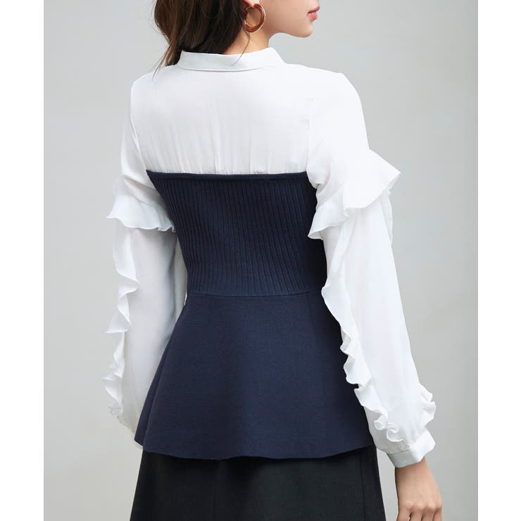 ニットビスチェドッキングペプラムブラウン | SAISON DE PAPILLON  | 詳細画像6 