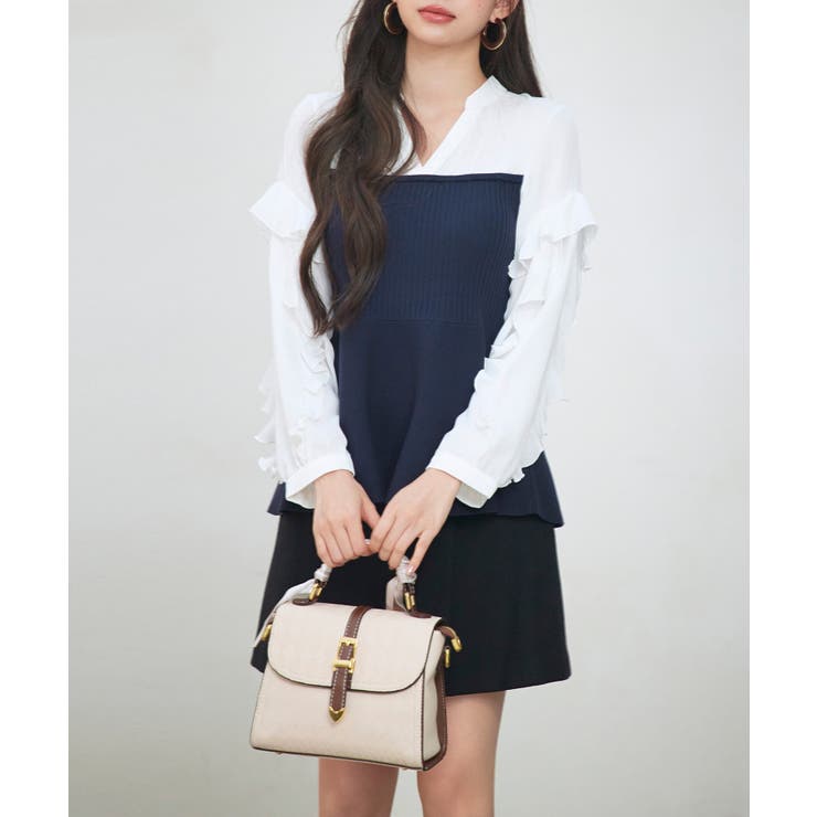 ニットビスチェドッキングペプラムブラウン | SAISON DE PAPILLON  | 詳細画像9 