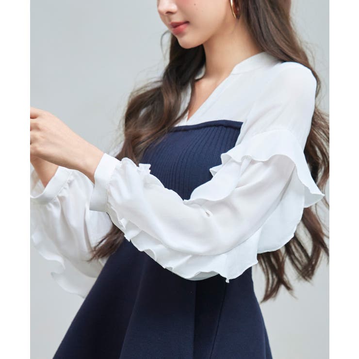 ニットビスチェドッキングペプラムブラウン | SAISON DE PAPILLON  | 詳細画像10 