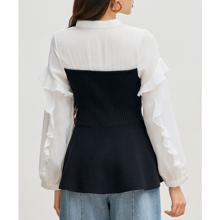 ニットビスチェドッキングペプラムブラウン | SAISON DE PAPILLON  | 詳細画像26 