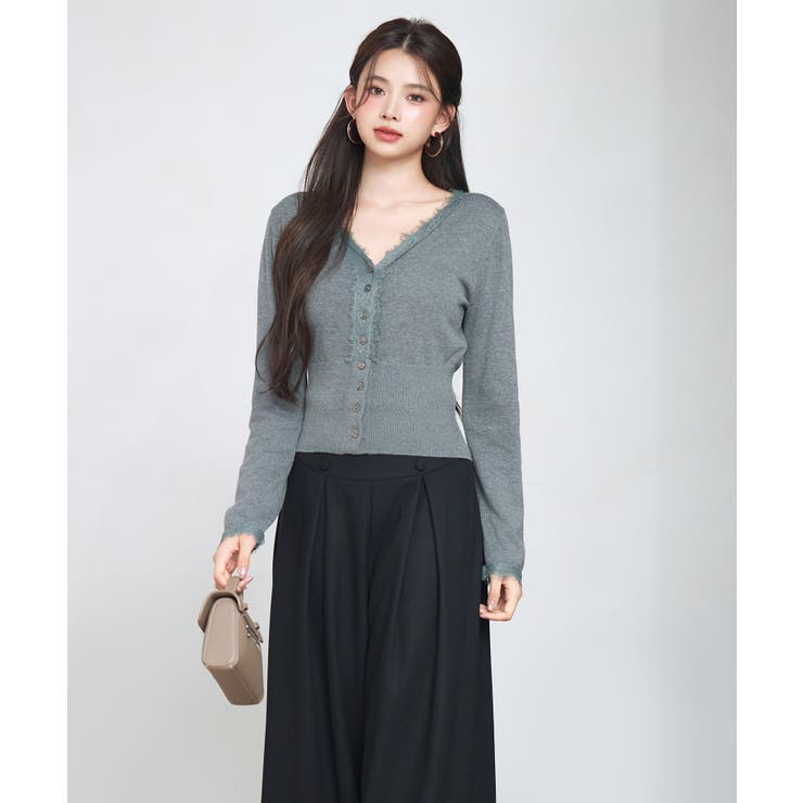 ハイウエストショート丈ニットカーディガン | SAISON DE PAPILLON  | 詳細画像6 