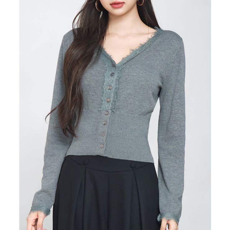 ハイウエストショート丈ニットカーディガン | SAISON DE PAPILLON  | 詳細画像8 