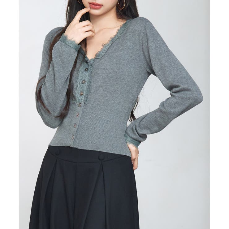 ハイウエストショート丈ニットカーディガン | SAISON DE PAPILLON  | 詳細画像9 