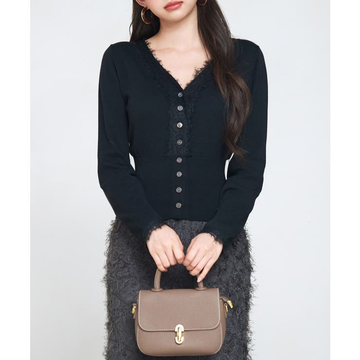 ハイウエストショート丈ニットカーディガン | SAISON DE PAPILLON  | 詳細画像17 