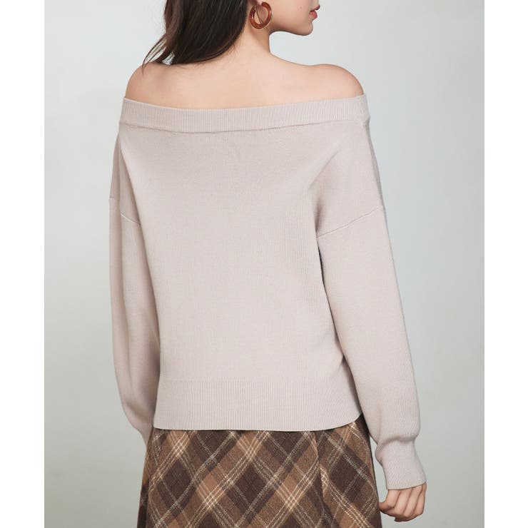 オフショルダー 長袖 ニットトッブス | SAISON DE PAPILLON  | 詳細画像33 