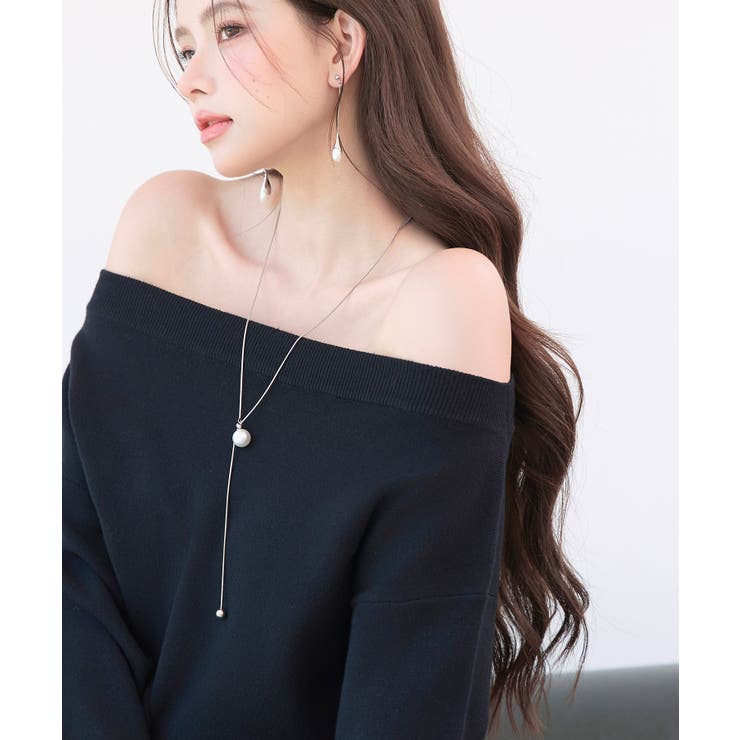 オフショルダー 長袖 ニットトッブス | SAISON DE PAPILLON  | 詳細画像45 