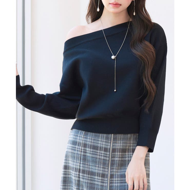 オフショルダー 長袖 ニットトッブス | SAISON DE PAPILLON  | 詳細画像39 