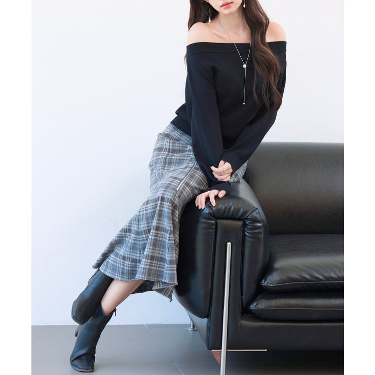 オフショルダー 長袖 ニットトッブス | SAISON DE PAPILLON  | 詳細画像44 