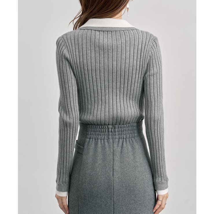 レイヤー配色カラーリブニット | SAISON DE PAPILLON  | 詳細画像14 