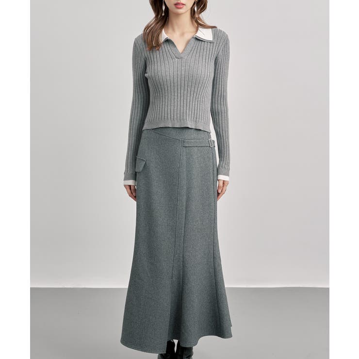 レイヤー配色カラーリブニット | SAISON DE PAPILLON  | 詳細画像16 