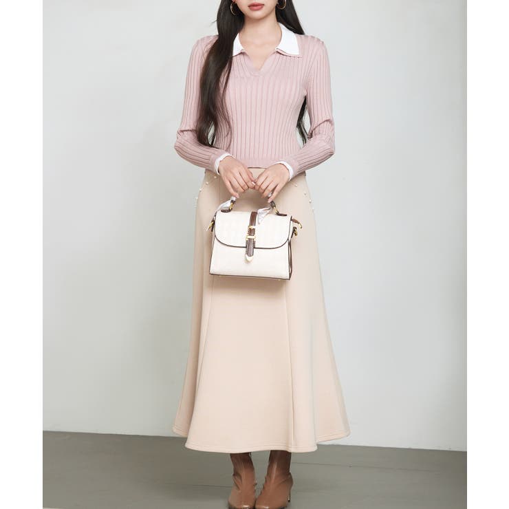 レイヤー配色カラーリブニット | SAISON DE PAPILLON  | 詳細画像6 