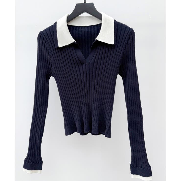 レイヤー配色カラーリブニット | SAISON DE PAPILLON  | 詳細画像25 