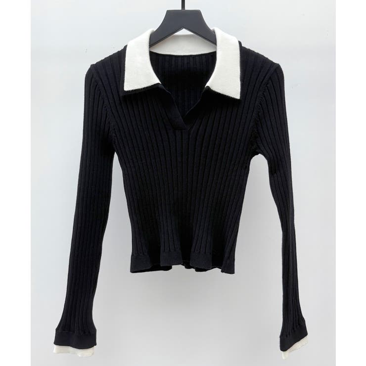 レイヤー配色カラーリブニット | SAISON DE PAPILLON  | 詳細画像32 