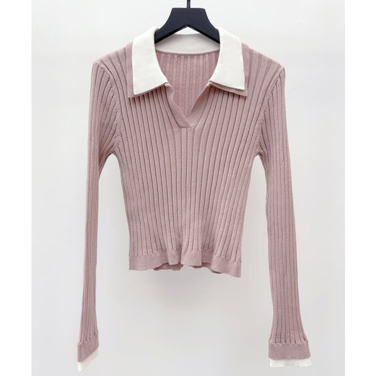 レイヤー配色カラーリブニット | SAISON DE PAPILLON  | 詳細画像34 