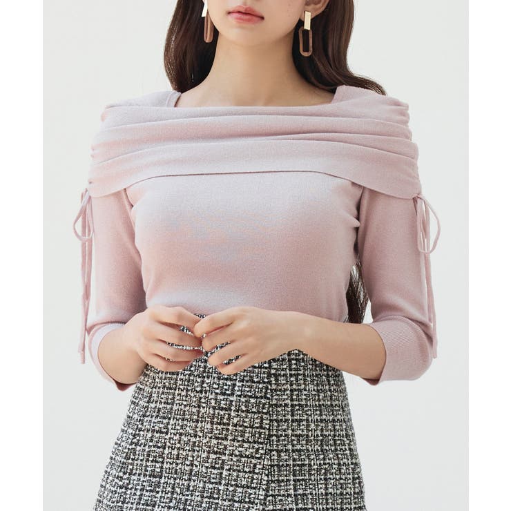 オフショルダーニットトップス[品番：DSSW0005348]｜SAISON DE