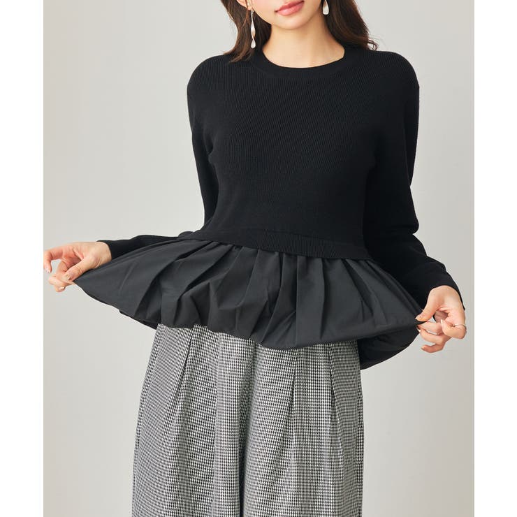 異素材フリルバルーンペプラムニットトップス | SAISON DE PAPILLON  | 詳細画像22 