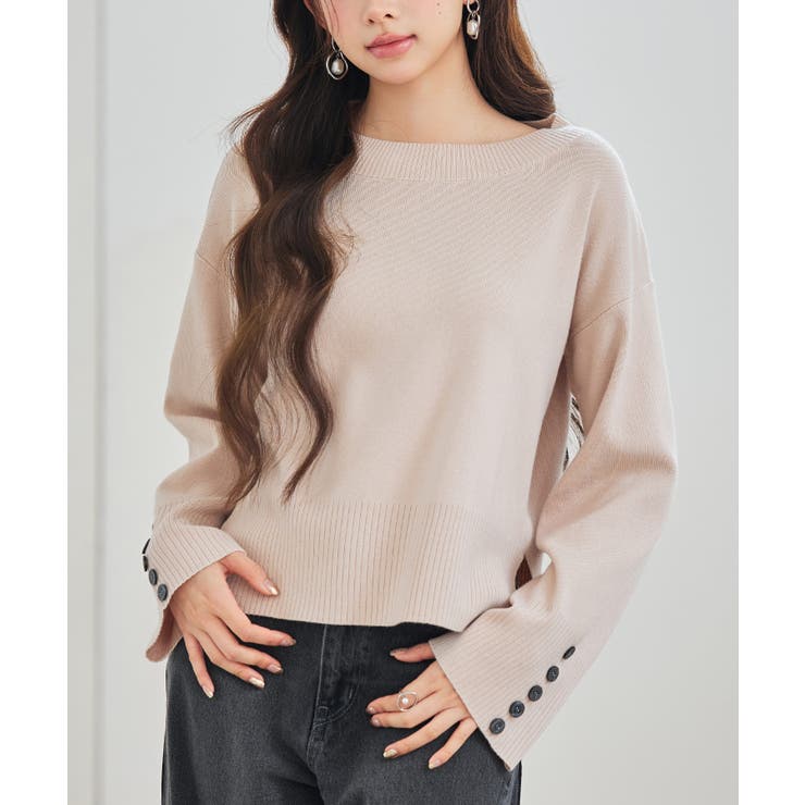 ドロップド・ショルダーショート丈セーター | SAISON DE PAPILLON  | 詳細画像12 