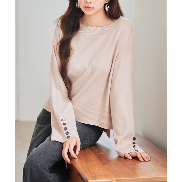 ドロップド・ショルダーショート丈セーター | SAISON DE PAPILLON  | 詳細画像15 