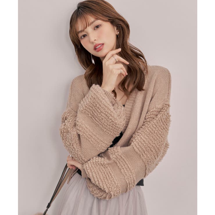 ショート丈ボリュームニットカーディガン  | SAISON DE PAPILLON  | 詳細画像15 