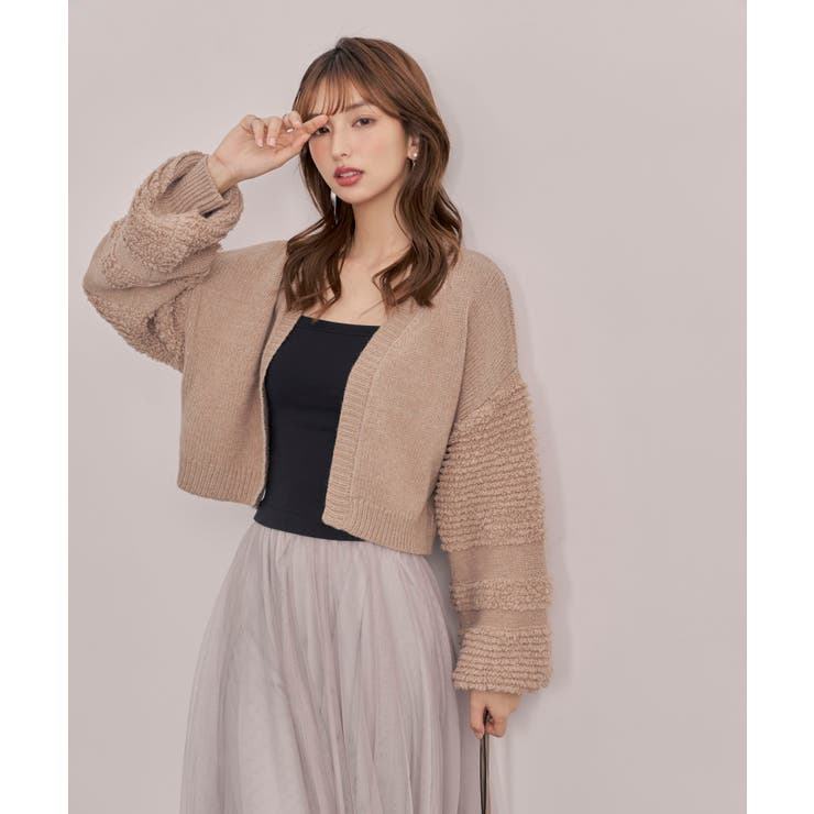 ショート丈ボリュームニットカーディガン  | SAISON DE PAPILLON  | 詳細画像16 