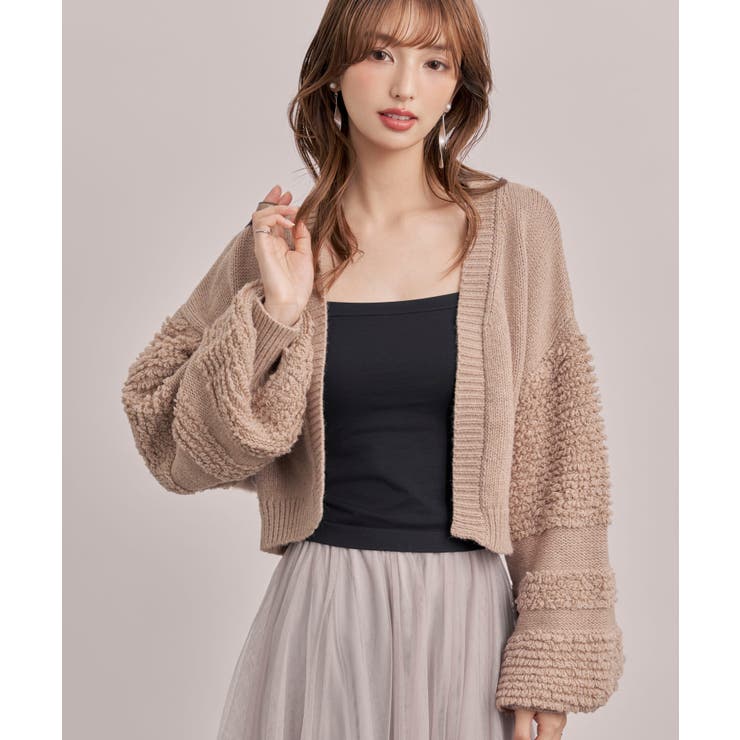 ショート丈ボリュームニットカーディガン  | SAISON DE PAPILLON  | 詳細画像9 