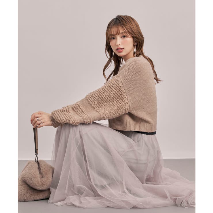 ショート丈ボリュームニットカーディガン  | SAISON DE PAPILLON  | 詳細画像10 