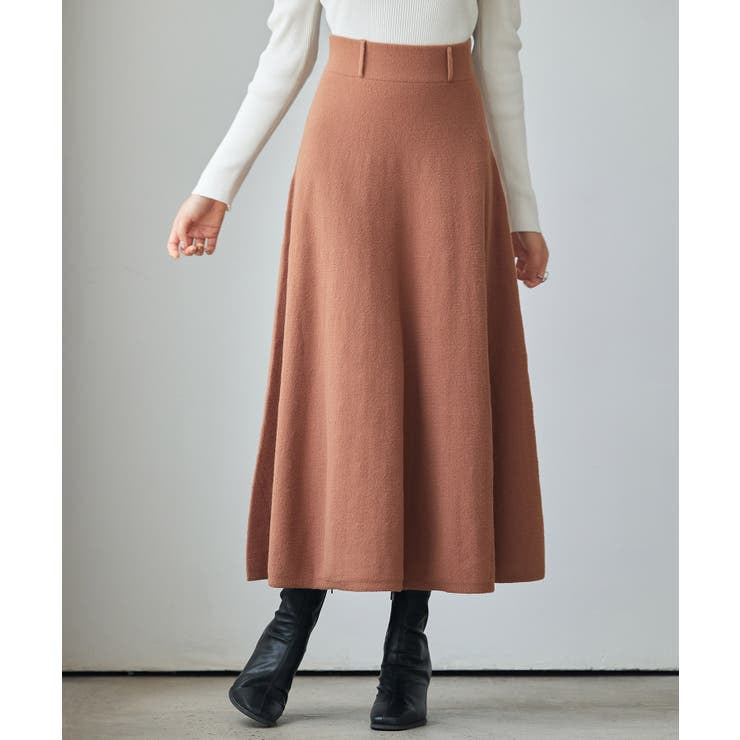 ベーシックレーヨン混ニットフレアスカート | SAISON DE PAPILLON  | 詳細画像9 