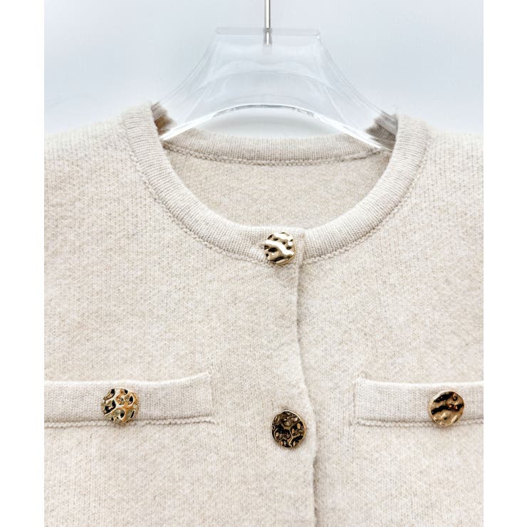 ノーカラーショート丈ニットカーディガン | SAISON DE PAPILLON  | 詳細画像27 