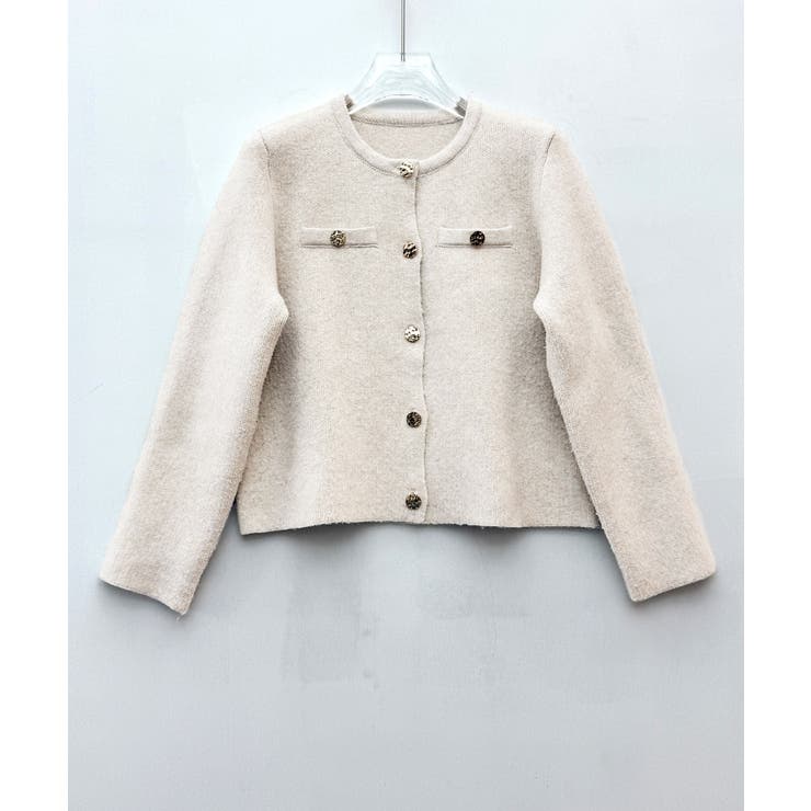 ノーカラーショート丈ニットカーディガン | SAISON DE PAPILLON  | 詳細画像25 