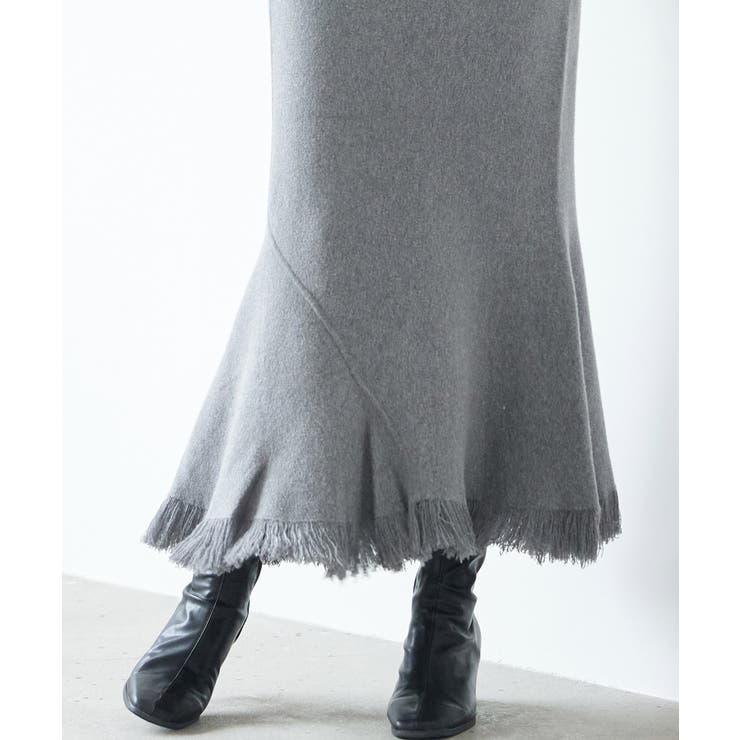 マーメイド裾フリンジニットロングスカート | SAISON DE PAPILLON  | 詳細画像11 