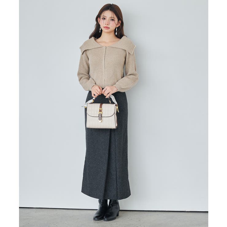 パール付きダブルジップニットカーディガン | SAISON DE PAPILLON  | 詳細画像6 