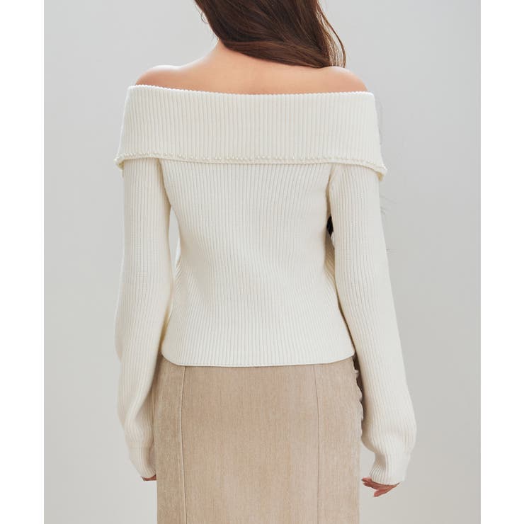 パール付きダブルジップニットカーディガン | SAISON DE PAPILLON  | 詳細画像12 