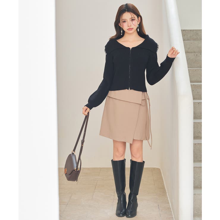 パール付きダブルジップニットカーディガン | SAISON DE PAPILLON  | 詳細画像19 