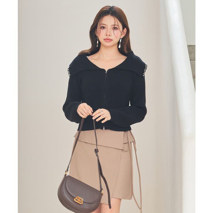 パール付きダブルジップニットカーディガン | SAISON DE PAPILLON  | 詳細画像20 