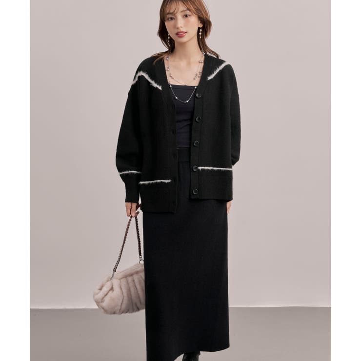 配色ラインロングニットカーディガン | SAISON DE PAPILLON  | 詳細画像11 