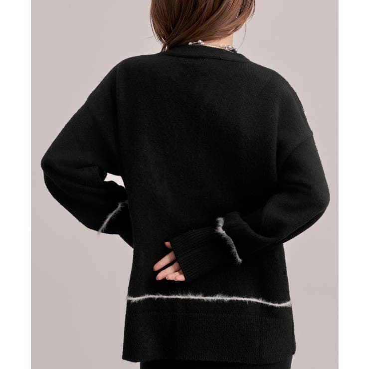 配色ラインロングニットカーディガン | SAISON DE PAPILLON  | 詳細画像5 