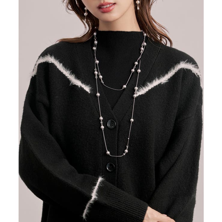 配色ラインロングニットカーディガン | SAISON DE PAPILLON  | 詳細画像7 